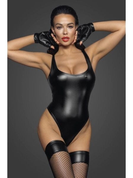 Power Wetlook Bodysuit w High Cut Leg