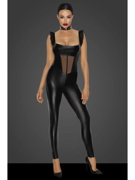 Power Wetlook Overall w Tulle Panel