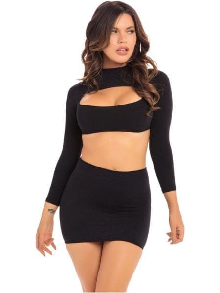 Stop and Stare 2 Pc Skirt Set Black