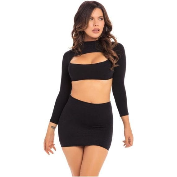 Stop and Stare 2 Pc Skirt Set Black