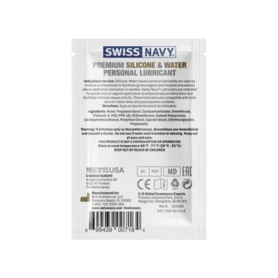 Swiss Navy Hybrid Lubricant 5Ml Sachets (100 Pk) Swiss Navy Hybrid Lubricant 5ml Sachets (100 Pk)