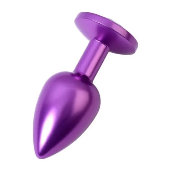 Purple Metal Anal Plug W Purple Crystal Small Purple Metal Anal Plug w Purple Crystal Small