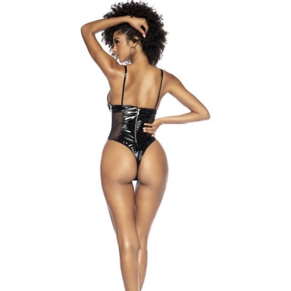 Wet Look Vinyl Bodysuit Black Wet Look Vinyl Bodysuit Black