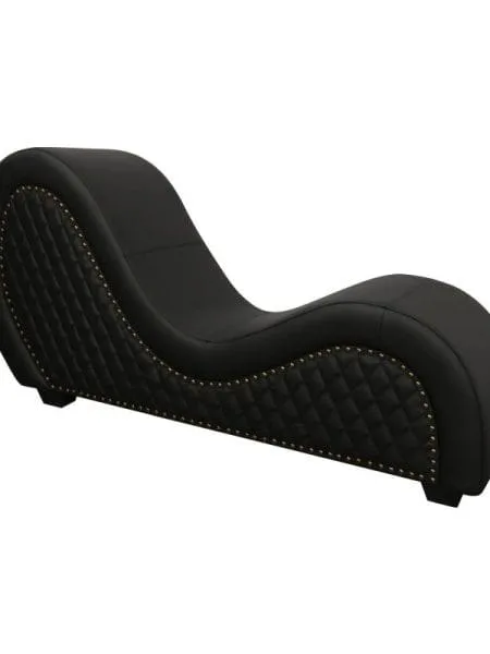 Kama Sutra Mebon Chaise Love Lounge Studded and Quilted Black
