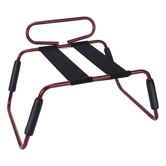 Sex Chair with Handle Adjustable Height Burgundy