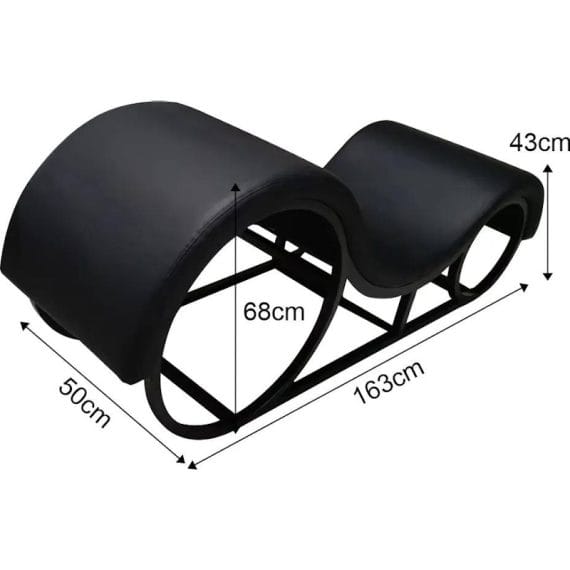 Kama Sutra Mebon Chaise Love Lounge Black with Metal Frame and LED