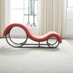 Kama Sutra Mebon Chaise Love Lounge Red with Metal Frame