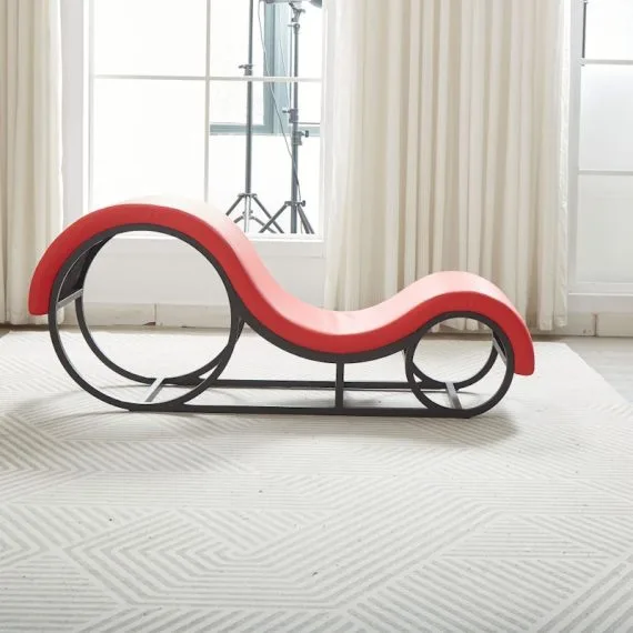 Kama Sutra Mebon Chaise Love Lounge Red with Metal Frame