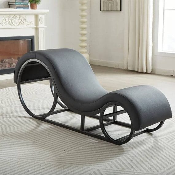Kama Sutra Mebon Chaise Love Lounge Black With Metal Frame Kama Sutra Mebon Chaise Love Lounge Black with Metal Frame
