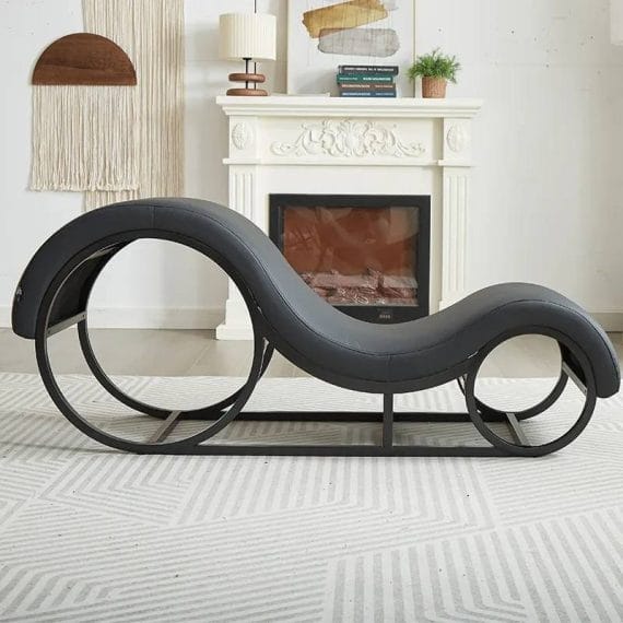 Kama Sutra Mebon Chaise Love Lounge Black With Metal Frame Kama Sutra Mebon Chaise Love Lounge Black with Metal Frame