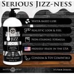 Jizz Unscented Water Based Lube 34oz