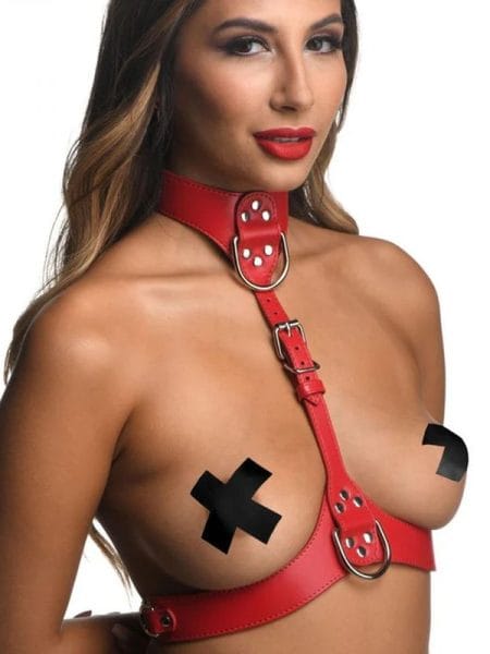 Red Female Chest Harness S/M
