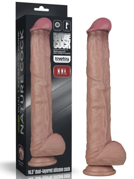 14.5in Dual Layered Bendable Silicone Cock XXL