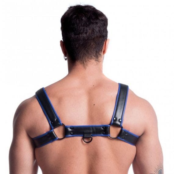 Vegan Bulldog Harness Black And Blue Vegan Bulldog Harness Black and Blue