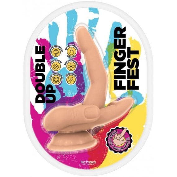 Finger Fest Dildo Double Up Flesh Finger Fest Dildo Double Up Flesh