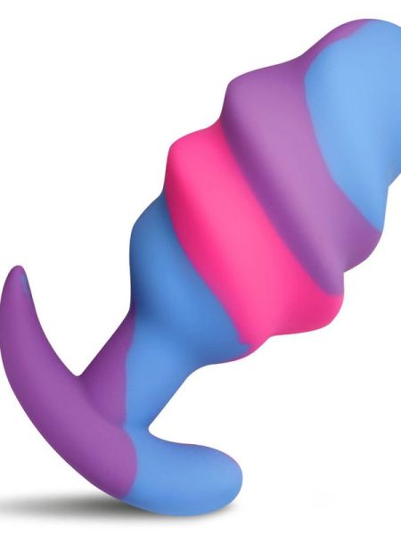 Unicorn Swirl Silicone Butt Plug Large