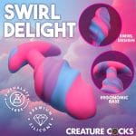 Unicorn Swirl Silicone Butt Plug Large