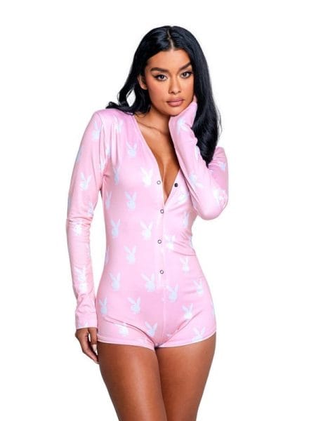 Playboy Slumber Bunny Romper Pink