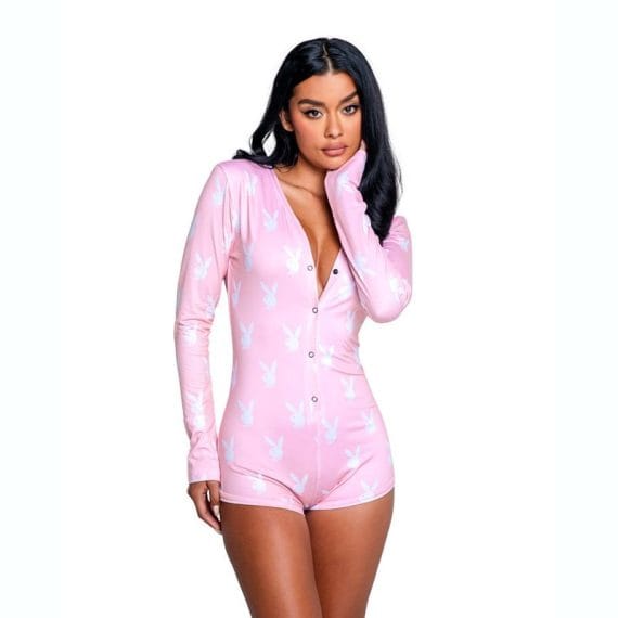 Playboy Slumber Bunny Romper Pink