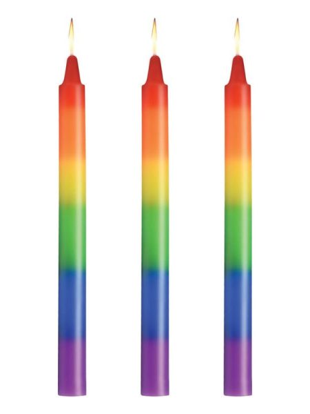 Pride Candles Rainbow Drip Candle 3 Pc