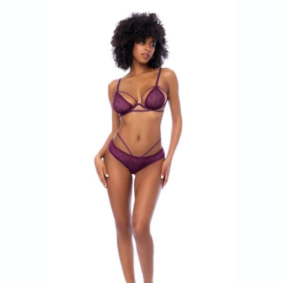 Polka Dot Mesh Set Purple 2 Pc