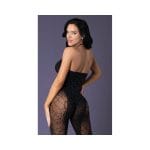 Halter Body Stocking With Rhinestone Black