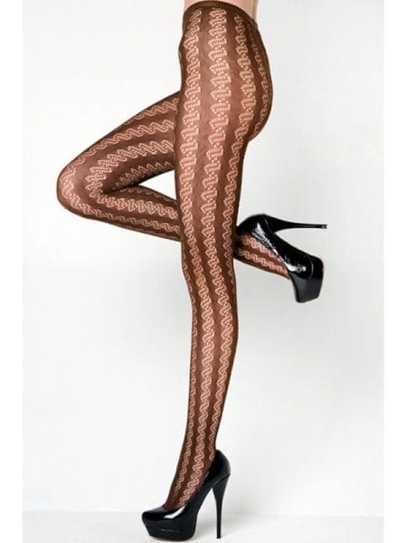 Stella Elyse Coiled Lines Fishnet Tights Coffee