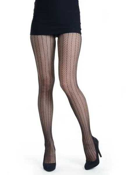 Sensual Arrow Mesh Tights Black