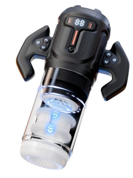 Turbo Thrusting Rotating Pleasure USB Masturbator with Easy-Grip Handle