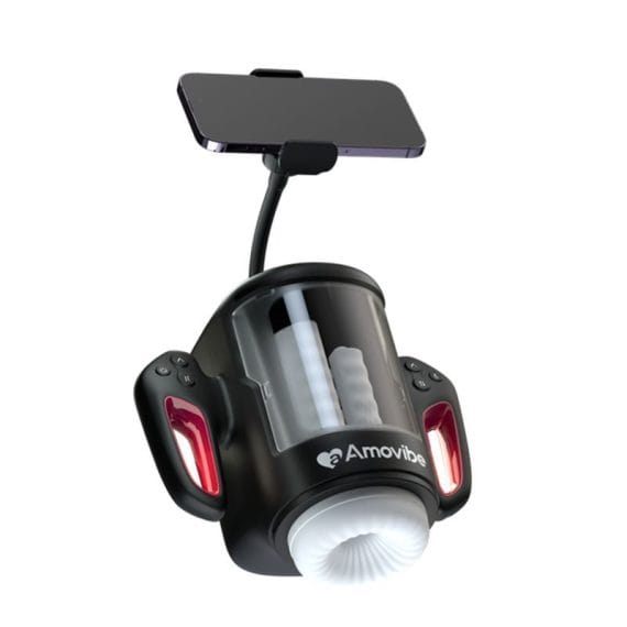 Game King Rubbing Vibrating & Heating Masturbator with Immersive Phone Holder and Hand Grip