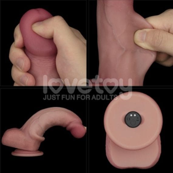 Vibrating Sliding Skin Pro Ii Silicone Dong 8In Vibrating Sliding Skin Pro II Silicone Dong 8in
