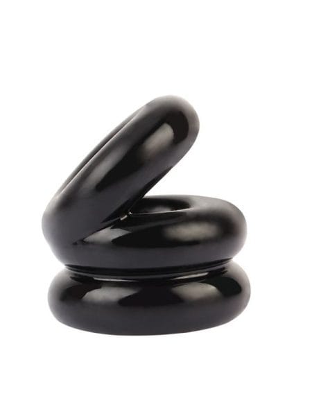 Stacked Dual Pleasure Ring Black