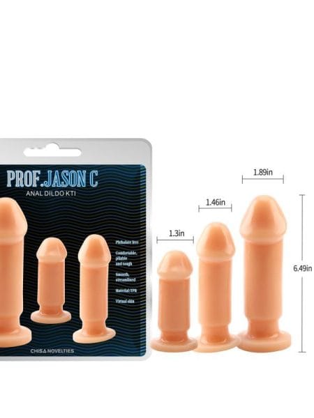 Cock Plug Flesh Anal Training Kit 3 Pc