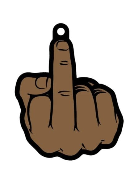 Middle Finger Air Freshener Brown