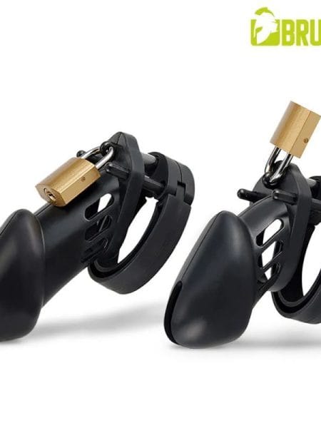 Brutus Denial Silicone Chastity 2 Cage Set Black