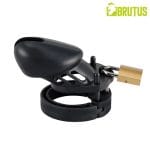Brutus Denial Silicone Chastity 2 Cage Set Black