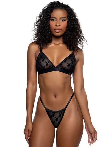 Playboy Burnout Bunny 2 Pc Black