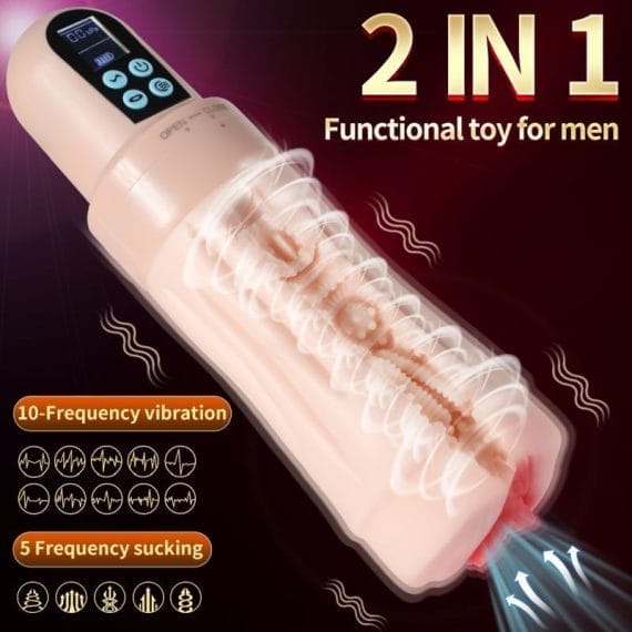 Suctroker Dual Density Vibrating Sucking Vaginal Masturbator V2