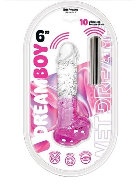 Jelly Vibrator Dream Boy USB 6in Pink